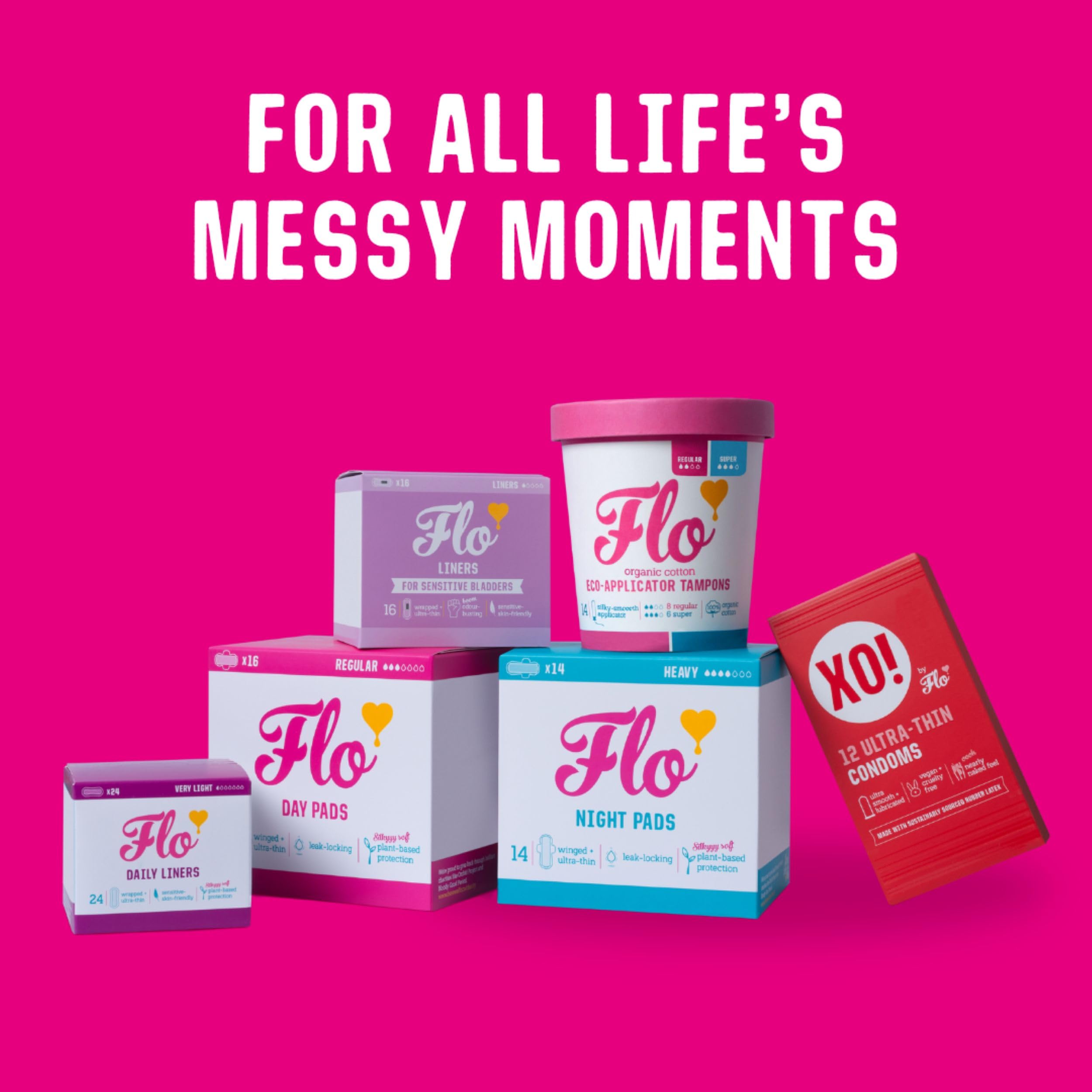Flo - Get Fresh Wipes (20 Count, Pack of 1) pH Balanced Feminine Wipes - Super Soft - Soothing Aloe Vera, Coconut, Shea Butter - Sensitive Skin Friendly - Made with Plant Cellulose - Vegan Friendly