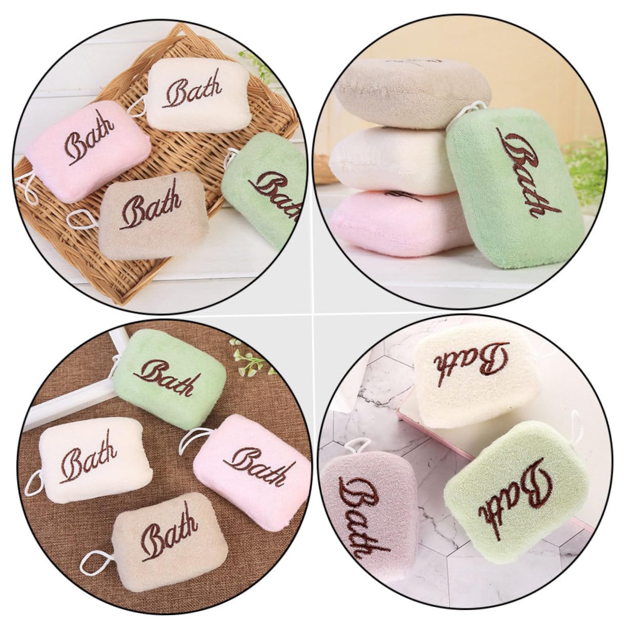 Toyvian 15 Piezas Toalla De Baño Bordada Esponja De Bebe Para Bañarse Esponjas De Baño Para Ducha Esponja De Baño De Espuma Esponja Facial Lufa Natural Cuerpo Cepillo De Espuma Bebé
