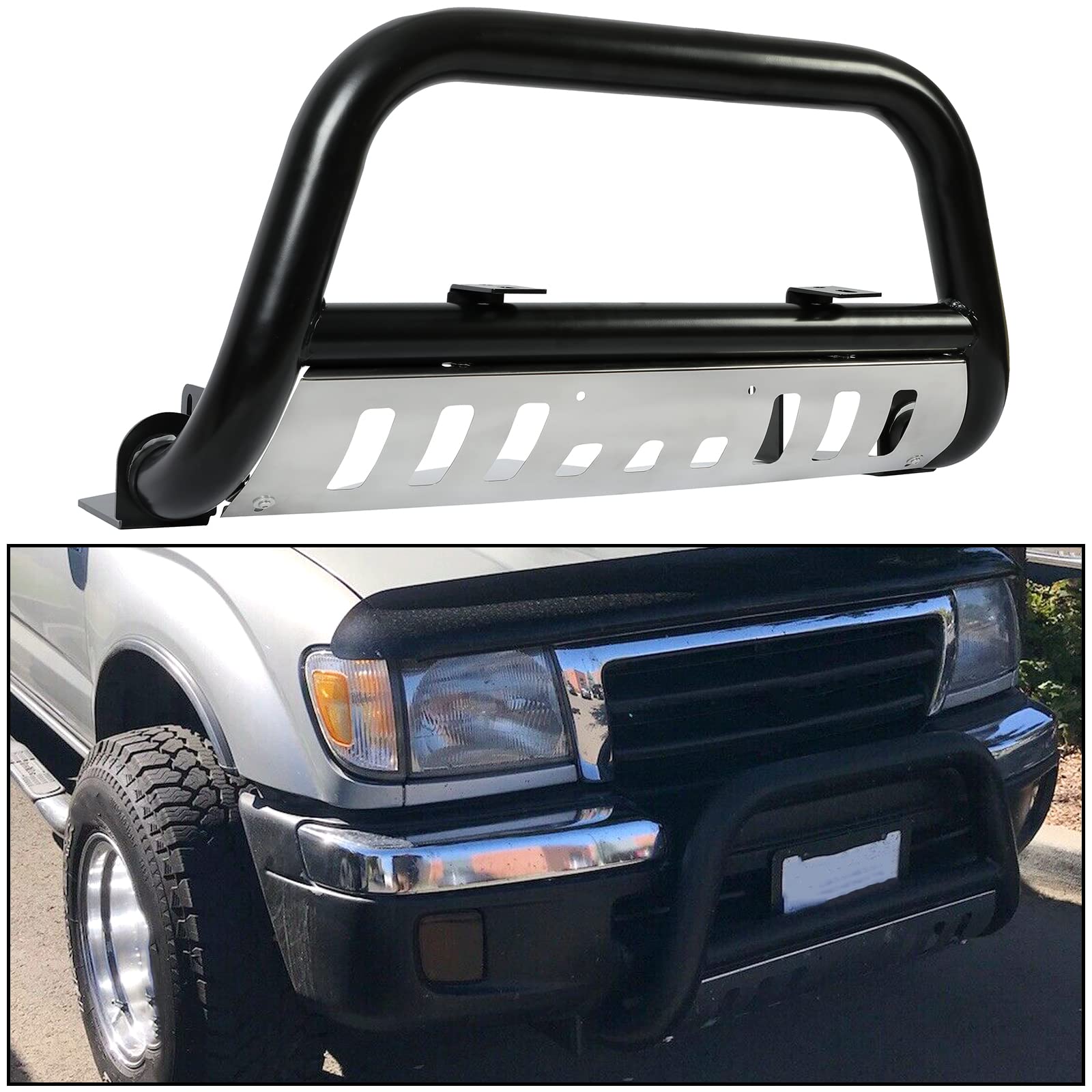 KUAFU Front 3'' Bull Bar Brush Push Grille Guard Bumper Compatible with 19961998 Toyota 4Runner