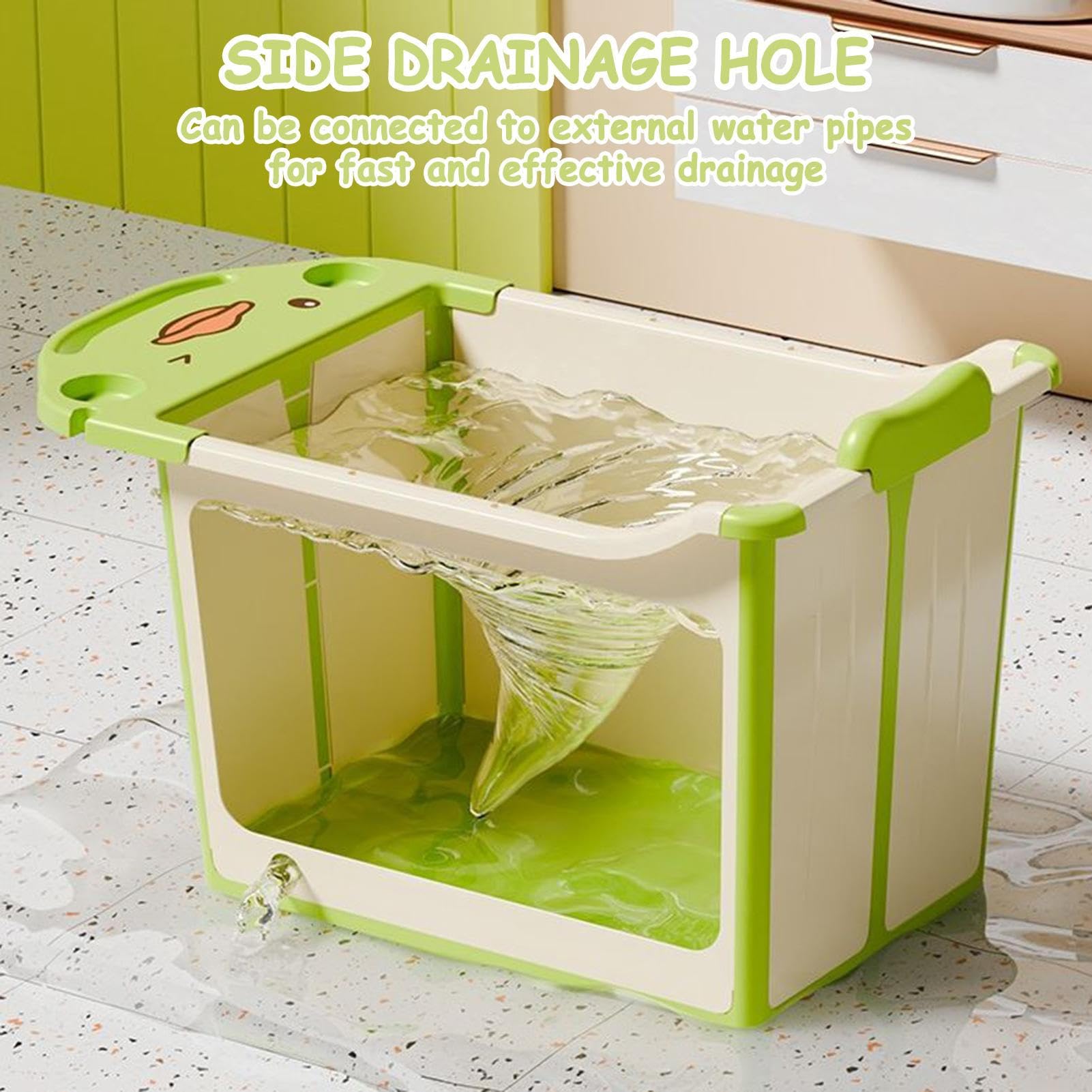 Bañera Plegable Para Bebé Bañera Infantil Plegable Fácil Almacenamiento | Soporte Baño Gruesa Tina Viaje Para Baño Dormitorio Apartamento Vacaciones