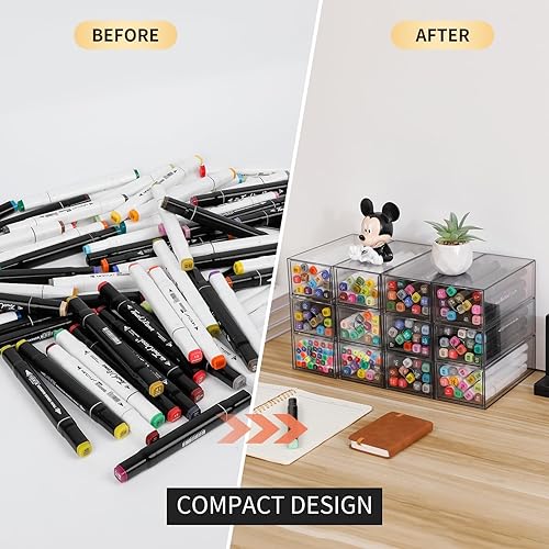 Miniatura 4 de Cajones de almacenamiento de plástico, organizador de suministros de oficina en casa para baño, cocina, despensa, barra de café, caja transparente