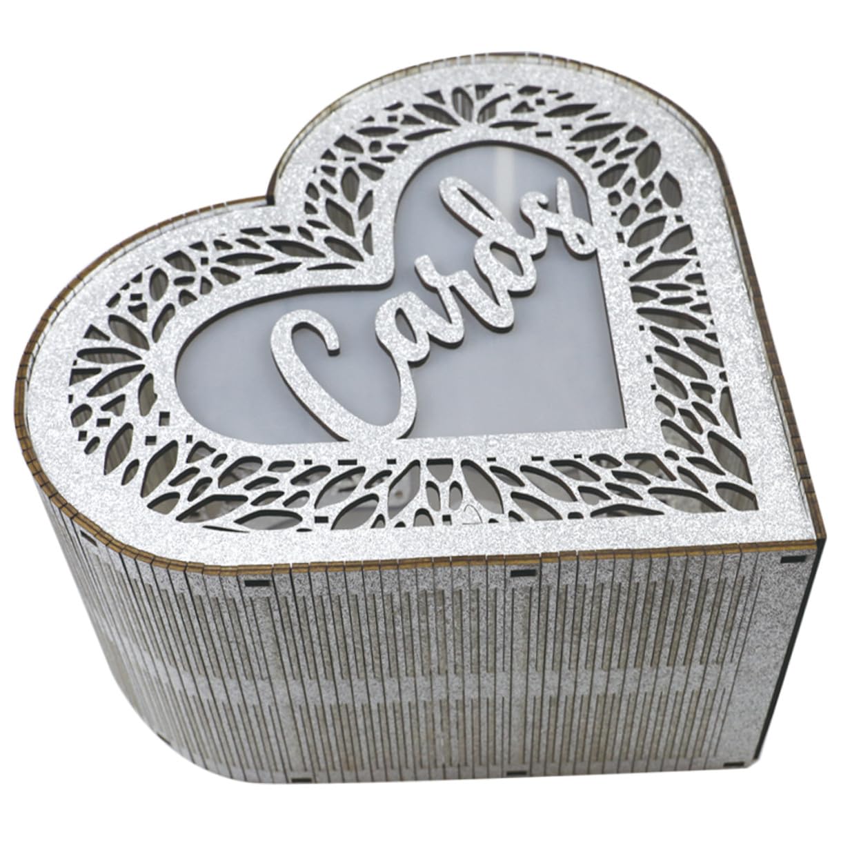 Caja de madera para bodas en forma de corazón para guardar los deseos de tus invitados
