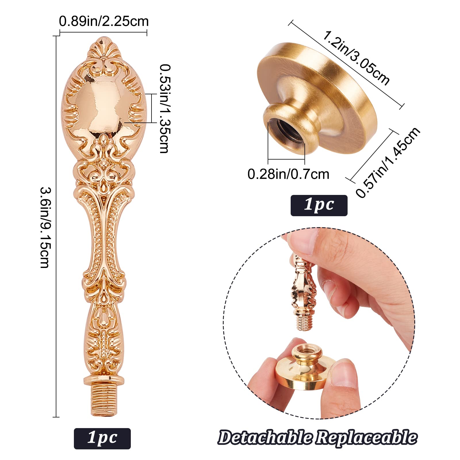 CRASPIRE Blank Wax Seal Stamp Kit - 30mm Round Brass Head With Vintage Handle