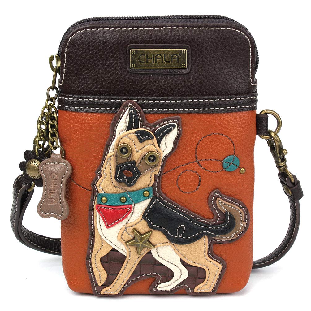 CHALA Garden Animal Collection Cell Phone Crossbody Purse-Women PU Leather/Canvas Multicolor Handbag with Adjustable Strap