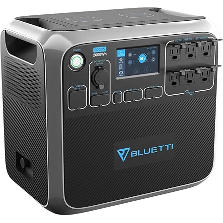 BLUETTI Portable Power Station AC200P 2000W 2000Wh Solar Generator 700W Max Solar Input Backup Battery Pack with 6 2000W AC Outlet(4800W Peak) for Van Home Emergency Outdoor Camping Explore