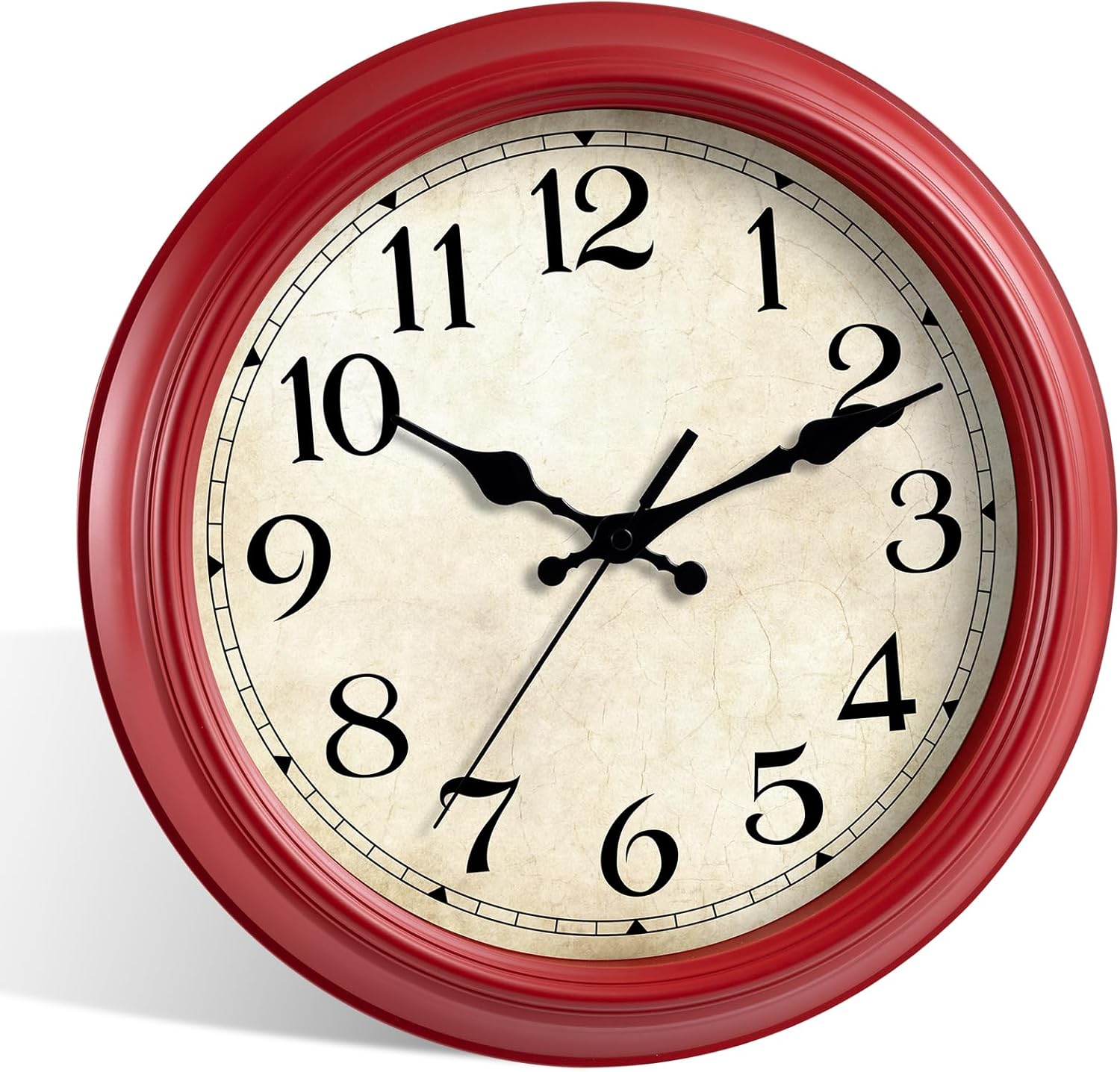 HYLANDA Wall Clock, 14 Inch Red Wall Clocks Battery