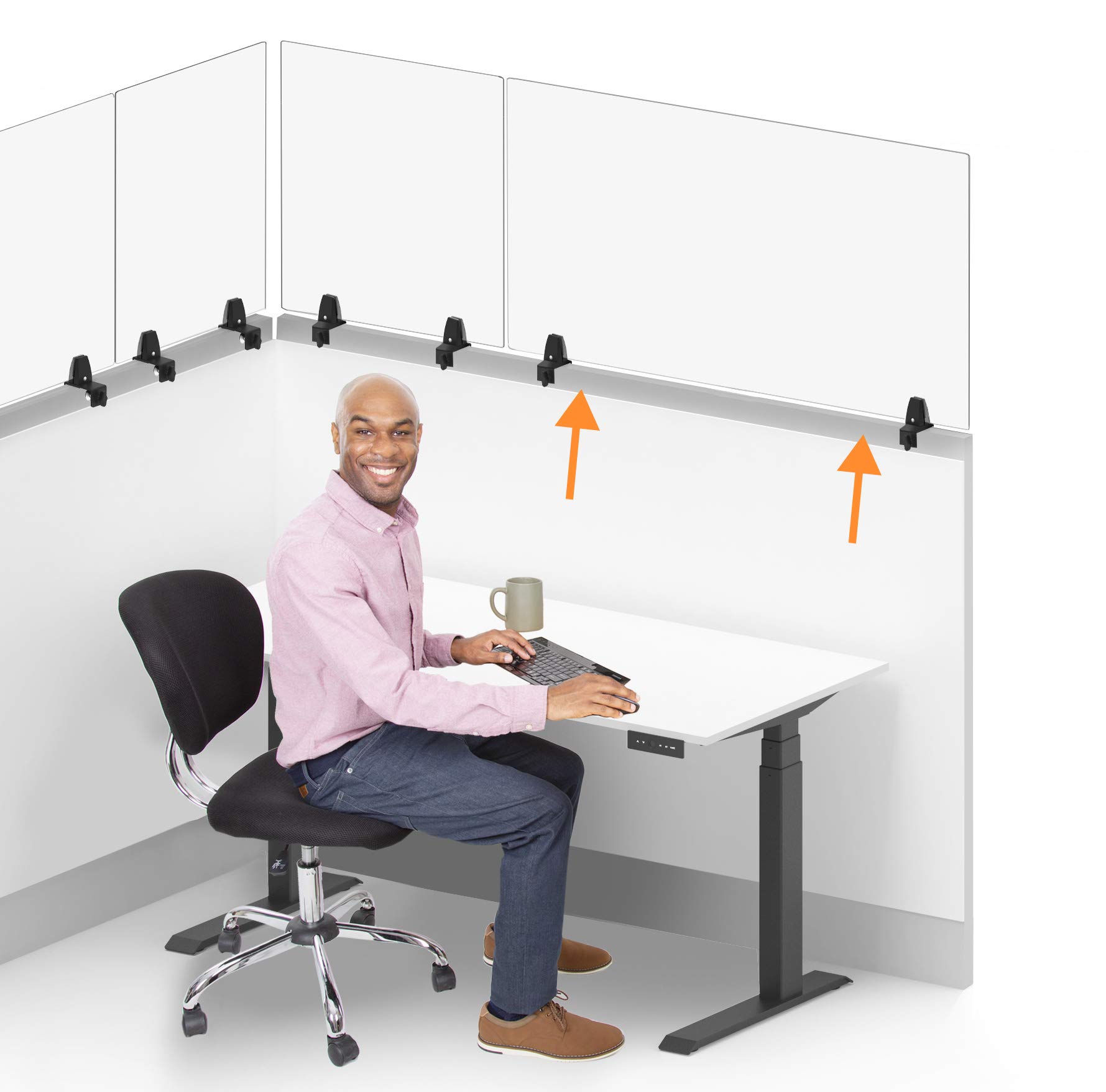 Buy Stand Steady Clear Cubicle Wall Extender Single 48 in x 24 in