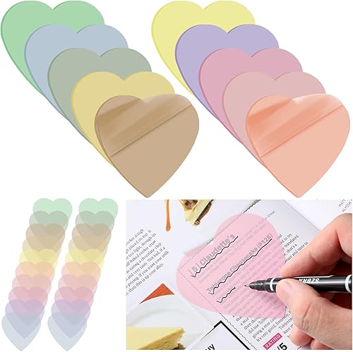 500 Pcs Transparent Sticky Notes Translucent Sticky Notes Transparent Self Sticky Annotation Waterproof Rainbow Color Memo Pad See Through Office