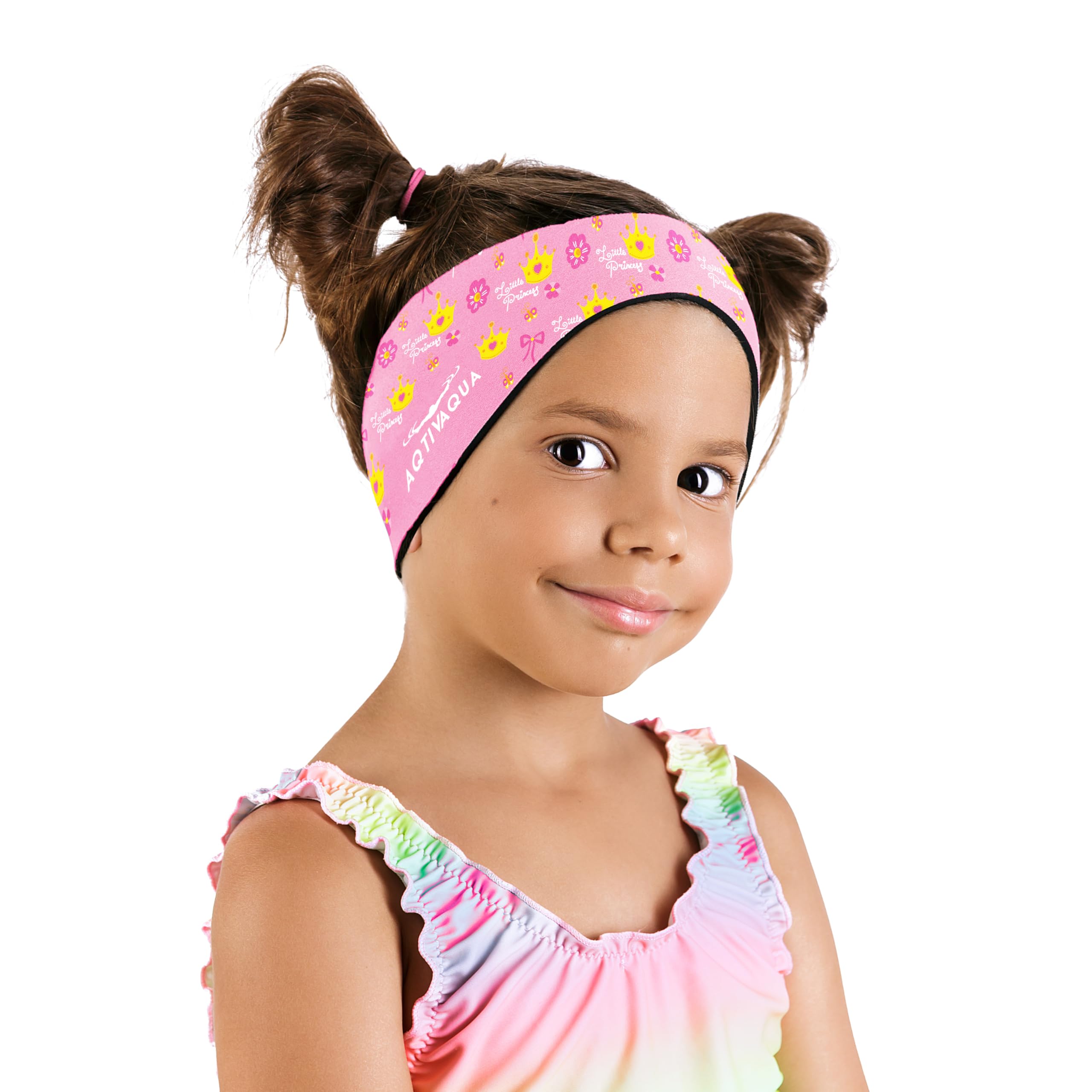 AqtivAquaSwimming Headband Swim Ear Band Protection Cover Swim Headband for Kids Adults Men Women Toddlers Ear Plugs in (Color: Pink P1, Size: Large)