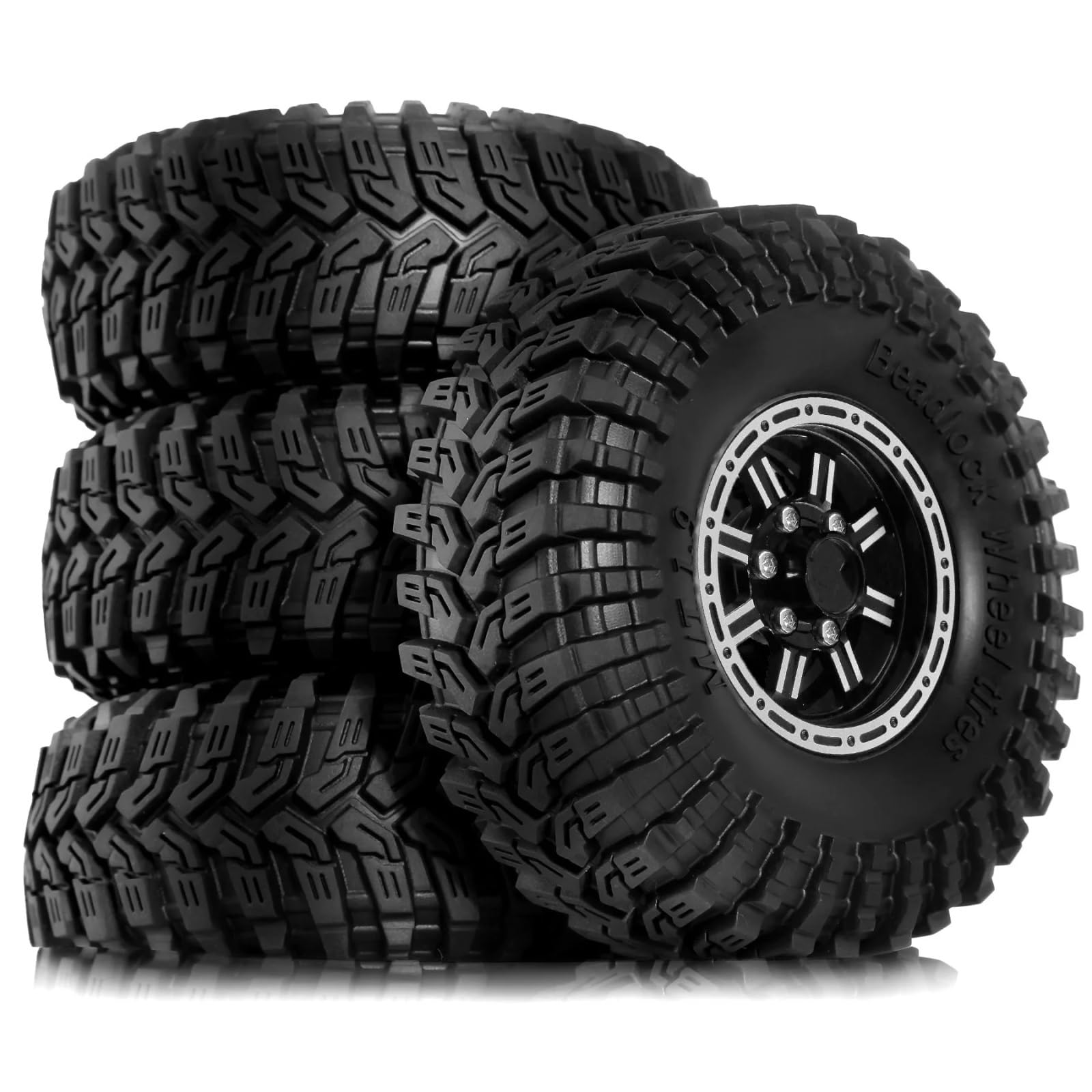 para Axial para SCX10 FCX10 Pro UTB18 para TRX4 para Redcat Gen8 7VS4-10 1/10 1,9 Juego Neumáticos Rueda Beadlock Barro Aluminio Coche Trepador Control Remoto Piezas Repuesto RC