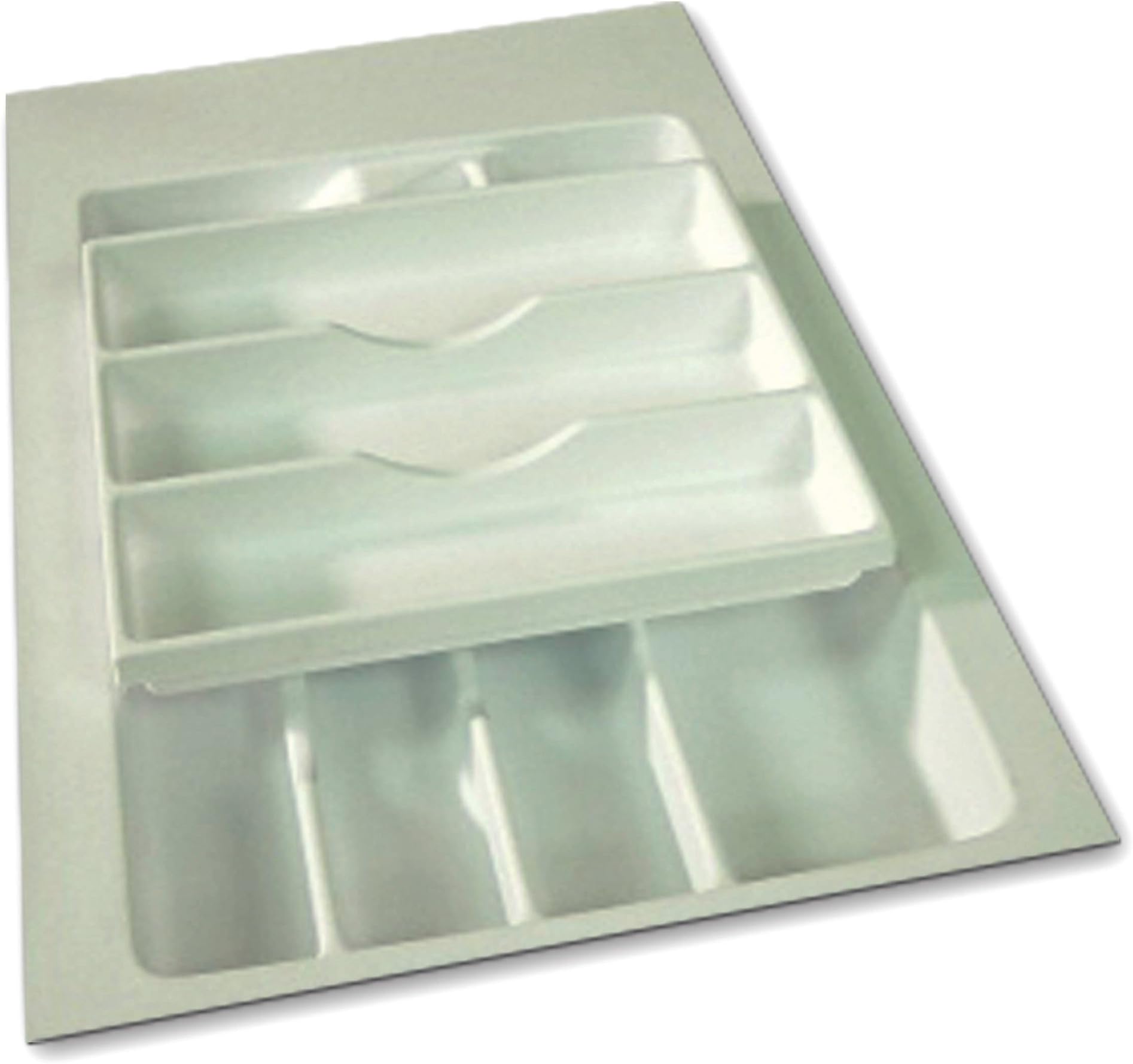 Vance 13 x 21 inch Trimmable 2-Tier Flatware Drawer Organizer | White