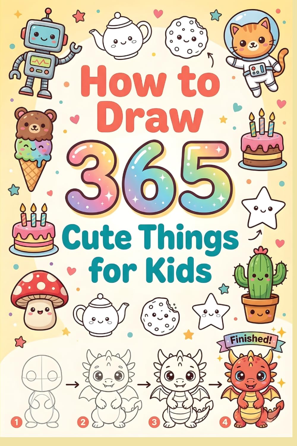 How to Draw 365 Cute Things for Kids: The Ultimate Step-by-Step Guide to Drawing Amazing Animals, Yummy Food, Magical Creatures, Kawaii Stuff, and More!