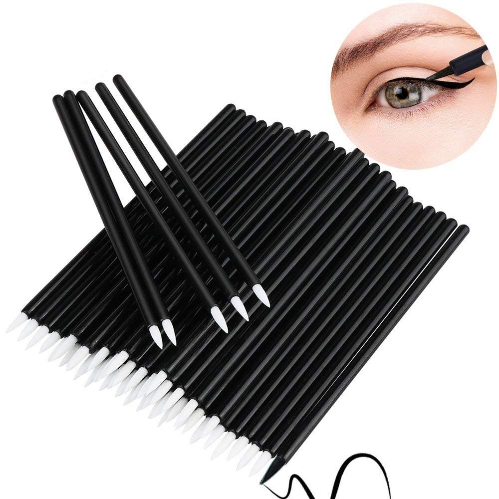 Professional Disposable Eyeliner Brush Wands Applicator Makeup Kits (Pack of 1000, Gold-head)