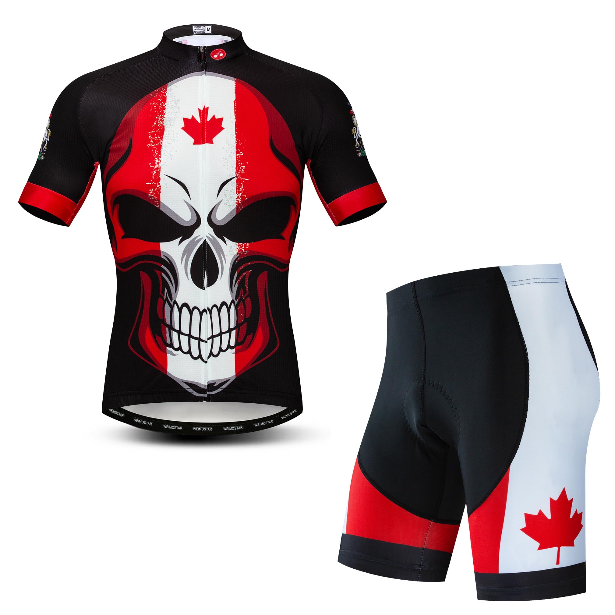 Hotlion Men's Cycling Jersey Sets Gel Pad Summer Bike Clothing Suit Breathable Bike Clothes with 3 Rear Pockets