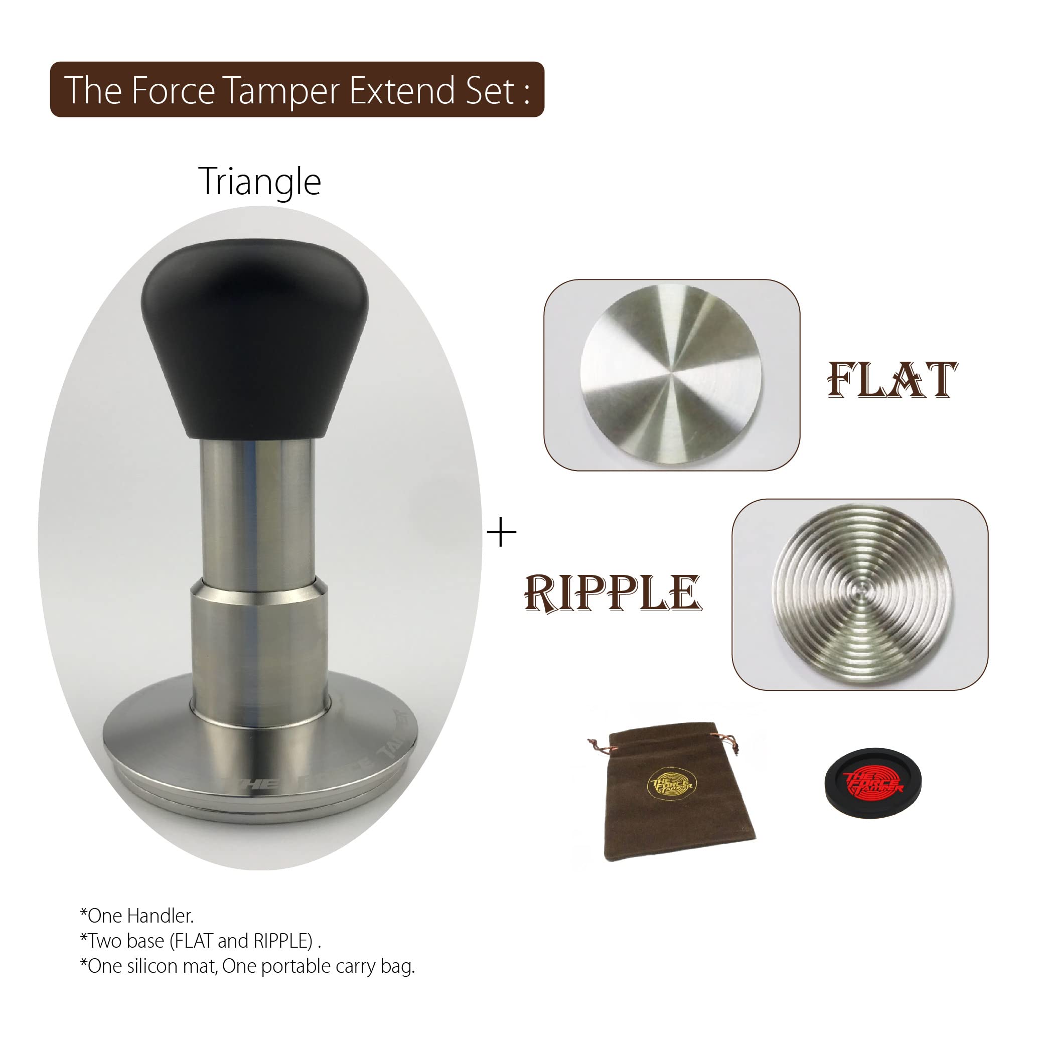KuGuo The Force Tamper Automatic Impact Coffee Tamper Adjustable Const Pressure and Autoleveling Extend Set New