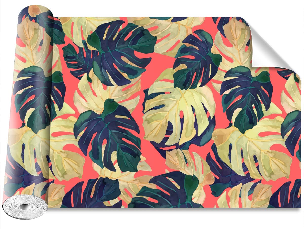 Papier peint auto-adhésif 250x104cm Tulup avec motif feuilles monstres