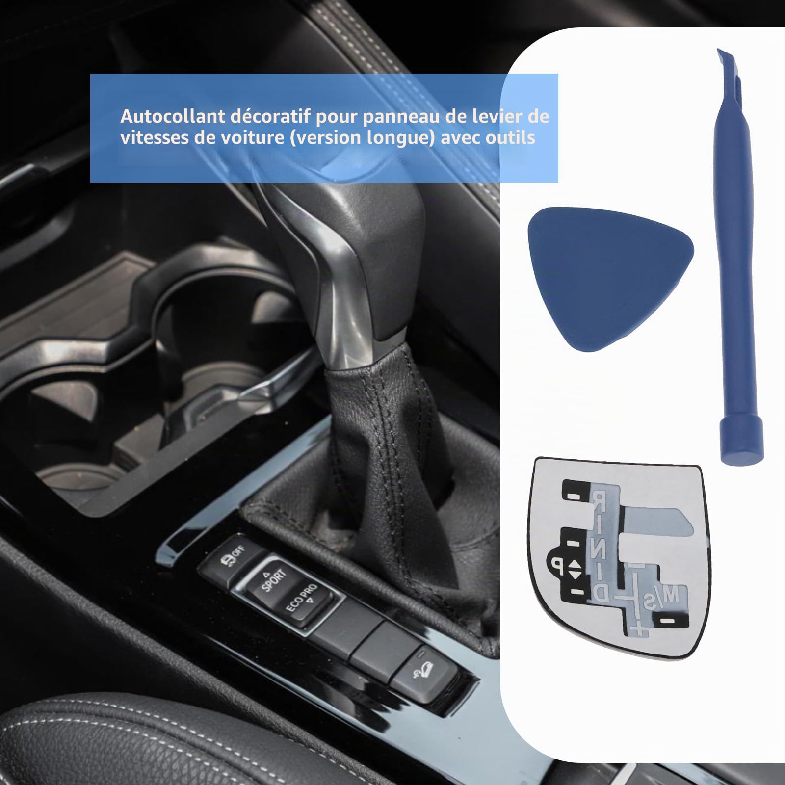 Autocollant pour levier de vitesse de voiture - Pièce de rechange - Compatible avec BMW Série 1 2 3 4 5 7 X3 X4 X5 X6 Court