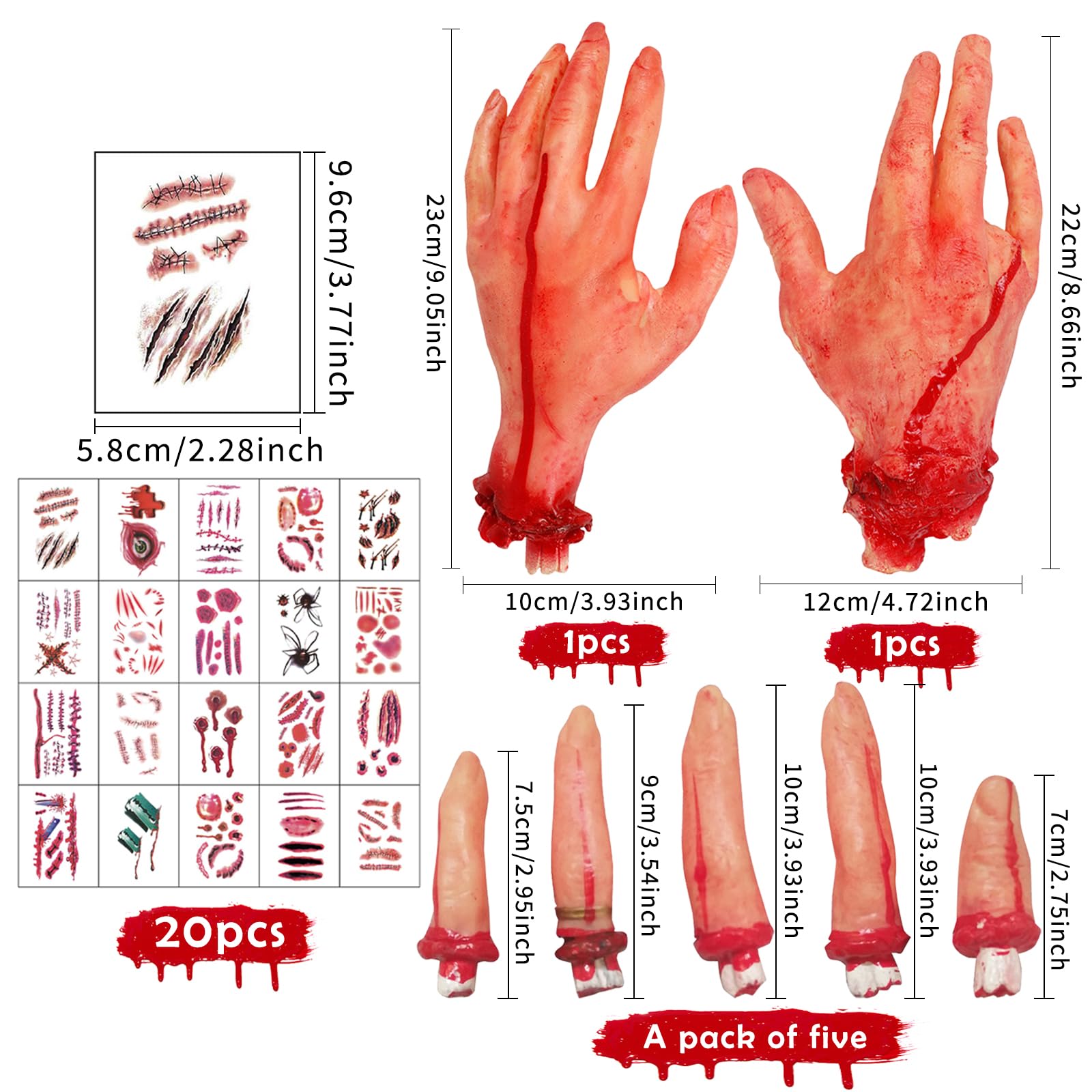 Doigts Coupés Halloween – Accessoires Corps Effrayants Grandeur Nature