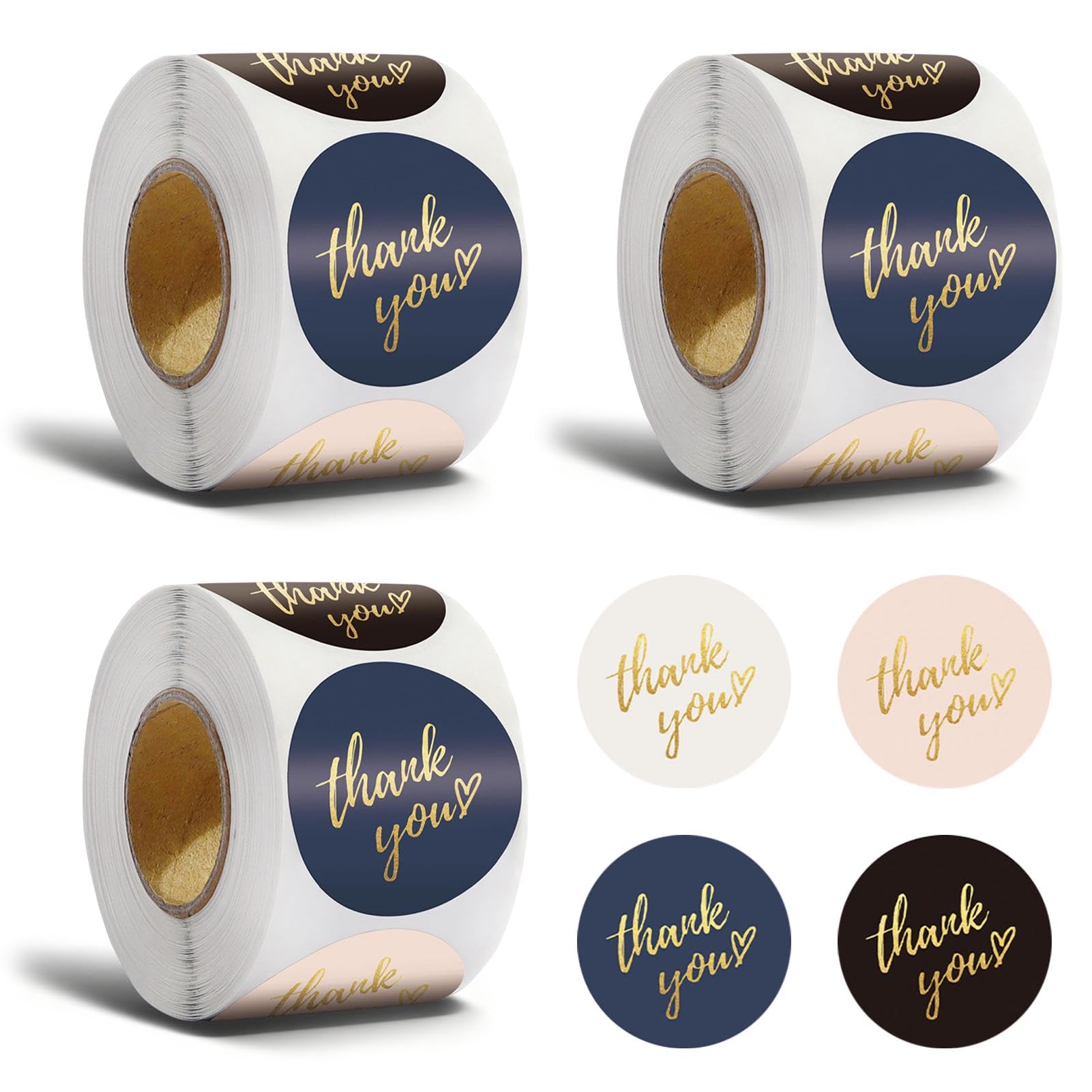 Tharvolex Thank You Stickers, 1500pcs Small Round Thank You Labels 1 Inch for Business Gifts Party Wraps Wedding