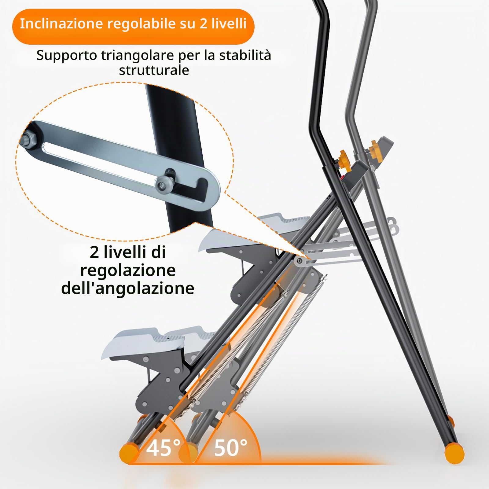 RYGEO, mini stepper pieghevole con scala verticale, macchina per esercizi a casa per addominali, glutei e gambe, cardio con resistenza regolabile