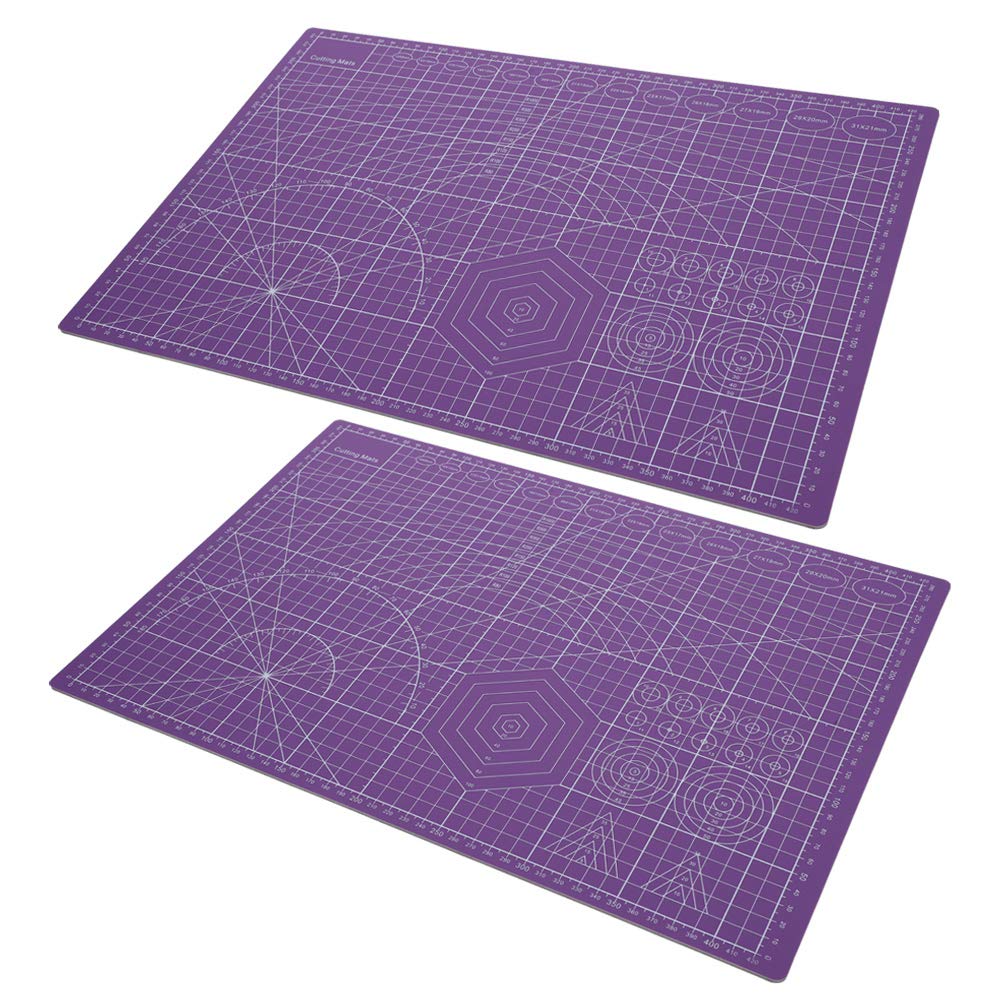 Lot de 2 planches à découper auto-cicatrisantes au format A3, de haute qualité, antidérapantes, durables, pour l'artisanat d'art, pour la gravure, la peinture, la découpe d
