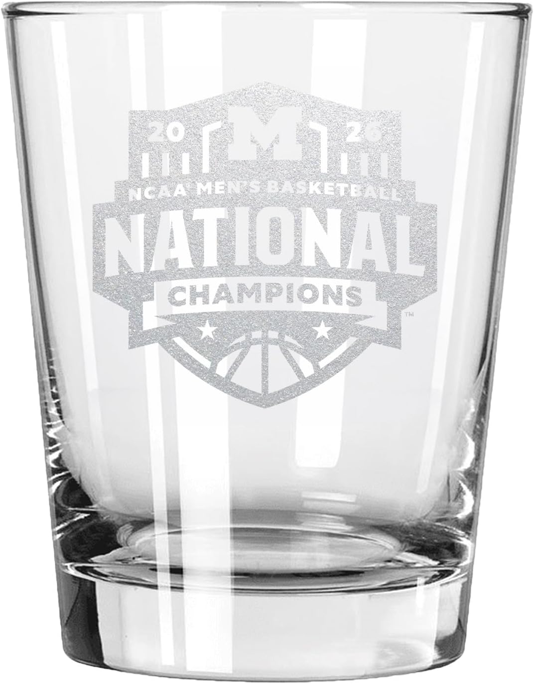 The Memory Company Officially Licensed NCAA College Basketball Champs 2026 15oz Dbl Old Fash, ETC, National Basketball Champs 2026, University of Michigan