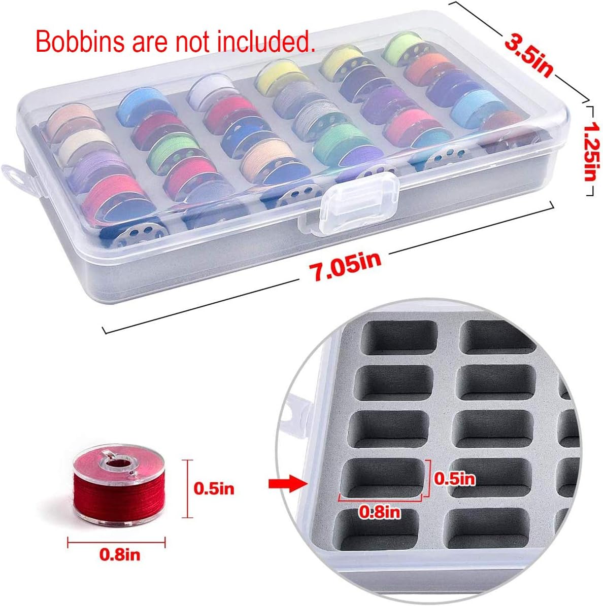CKPSMS Brand -#KP-19157 BB-30 Bobbin Holder Storage Case/Sewing Box Thread Organizer Holds 60PCS Bobbins (Type:60 Holes)