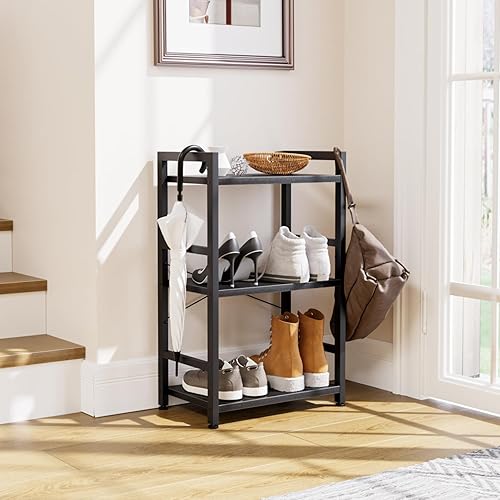 Miniatura 4 de NUMENN Estantería de 2 niveles, organizador de almacenamiento de estantería alta, estante moderno para dormitorio, sala de estar y oficina en casa,