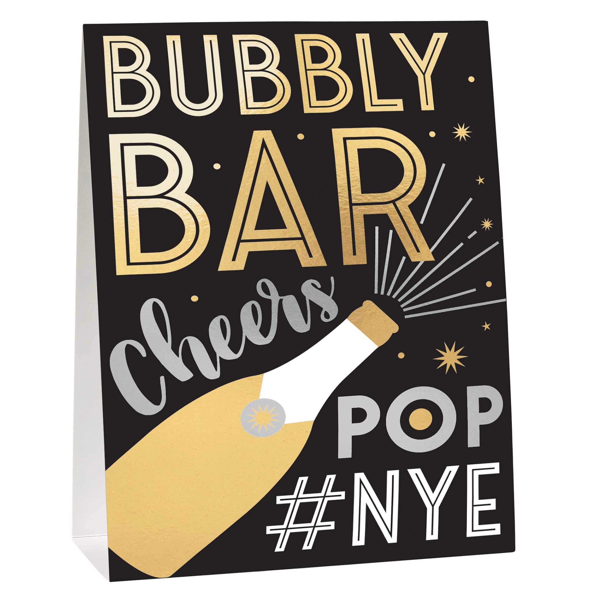 Amscan Black, Gold, & Silver Bubbly Bar Decorating Kit(29 Piece) -1 Pack