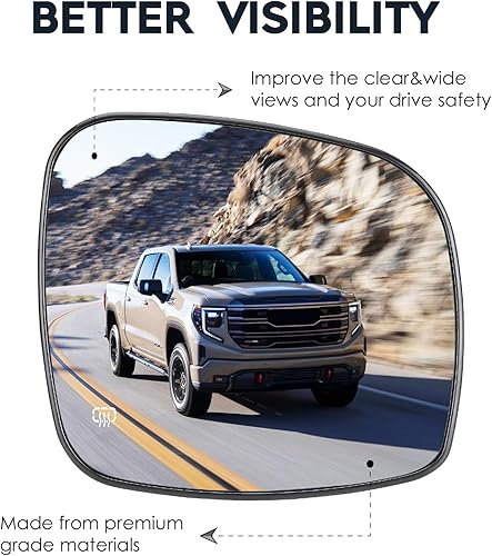 Miniatura 3 de Espejo izquierdo y derecho con calefacción para Dodge Grand Caravan 2008-2020, para Chrysler Town & Country 2008-2016, para RAM CV 2012-2015, para