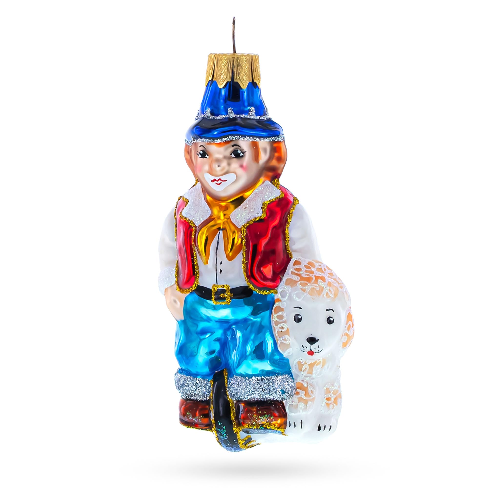 Ornements en verre de roue de clown BestPysanky pour décoration de sapin