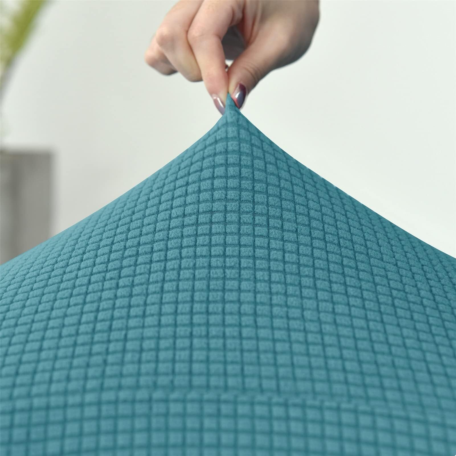 Housses de Chaise Extensibles avec Dossier Housse de Chaise Amovible et Lavable Housses de Chaise élastiques en élasthanne for Salle à Manger, hôtel, Restaurant(Blu Turchese,8ps)