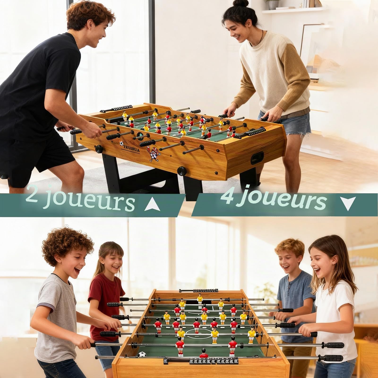 Baby Foot Pliable,Table de Football idéal pour Les fêtes, Les Bars, Les familles, Le Cadeau Parfait sur Pied 125 * 61 * 81cm