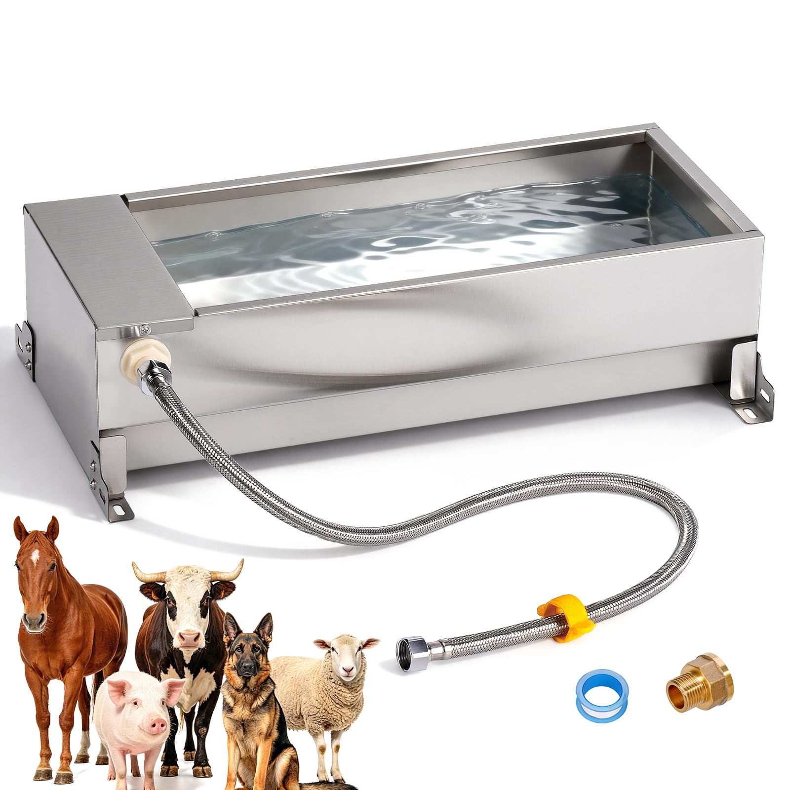 Bebederos Automáticos para Ganado, Caballos, Ovejas, Perros y Aves - Con Válvula de Flotador de 1/2 Pulgada - Gran Capacidad para Cabras y Otros Animales
