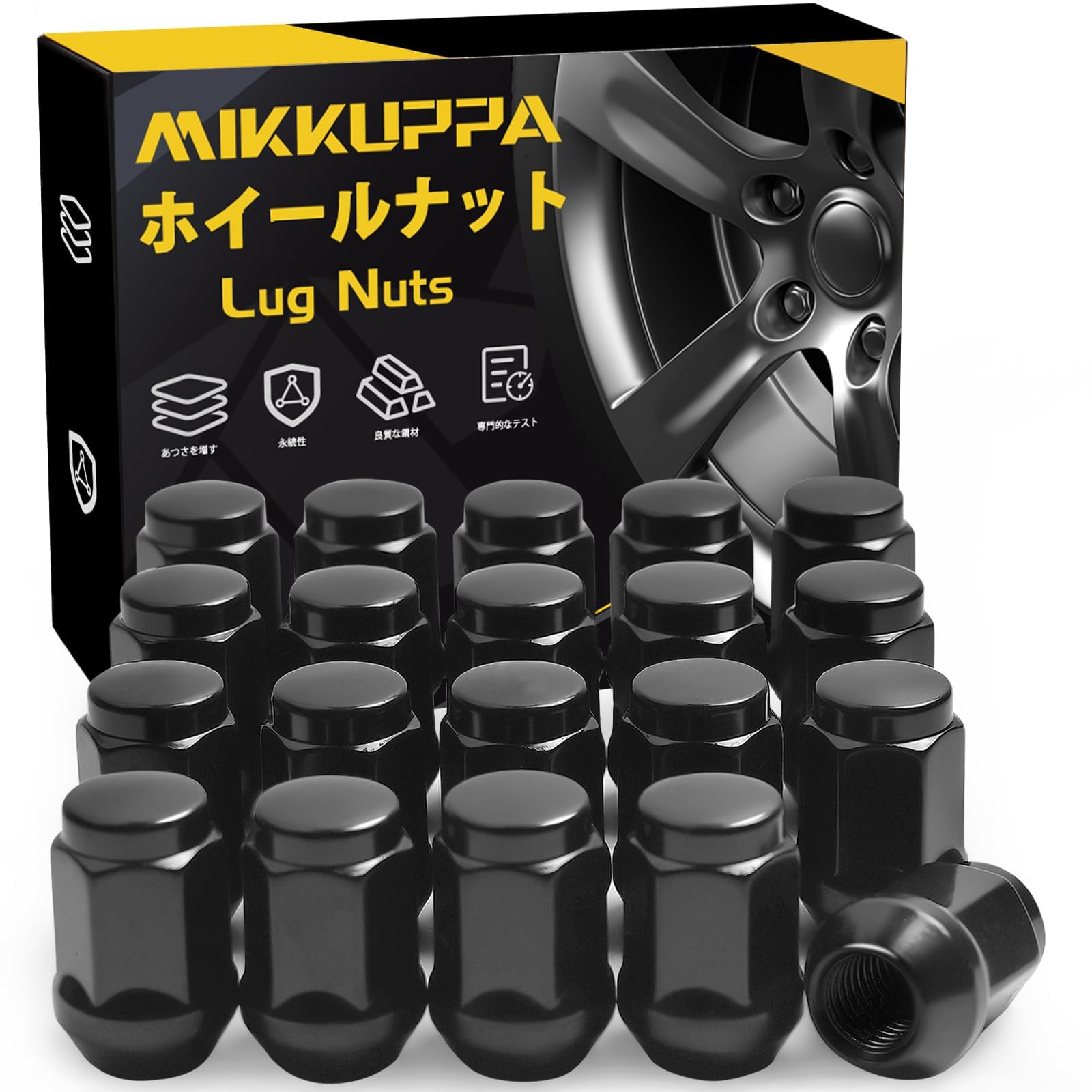 Amazon | MIKKUPPA ホイールナット M12 x P1.5 テーパー座60° 長さ35 