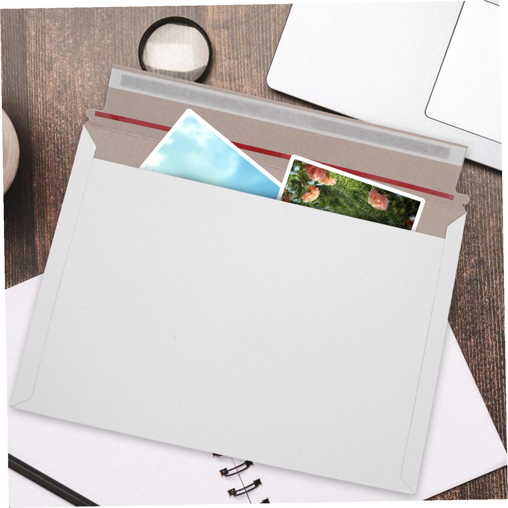 GALPADA 40pezzi Buste Posta Autoadesive in Carta Buste Rigide per Spedizione Foto e Documenti Multifunzionali per Ufficio e Trasporto
