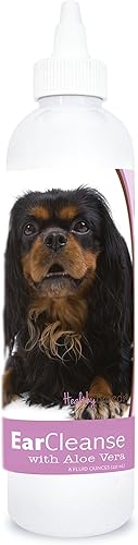 Healthy Breeds - Limpiador de oídos con aloe vera - Formulado por veterinarios para desodorizar, limpiar, secar y acidificar el canal auditivo -
