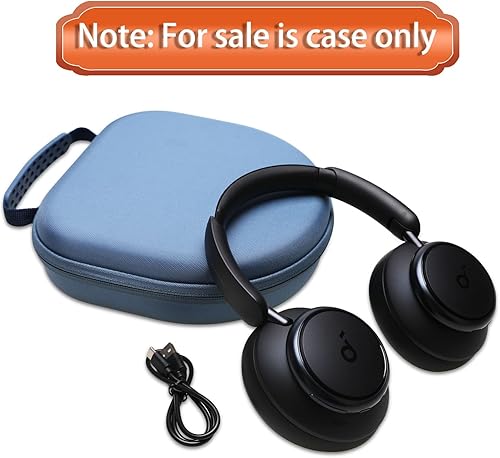 Miniatura 6 de LTGEM - Funda rígida para auriculares Anker Soundcore Space Q45  Q35 con cancelación de ruido adaptativos, bolsa de almacenamiento protectora (azul