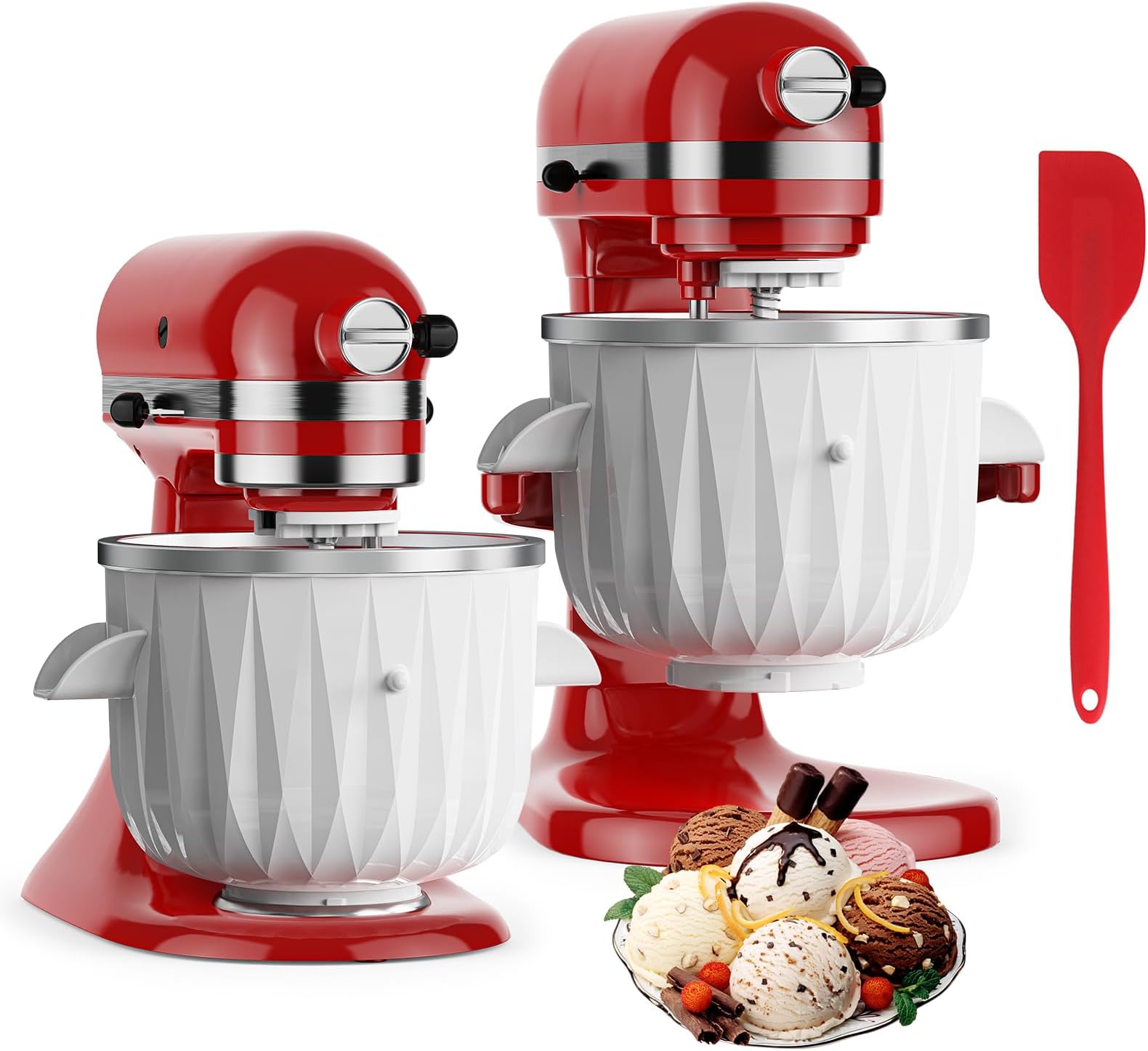 KitchenAid KSMDRTVICE3 2Quart Ice Cream Maker & Flex Edge