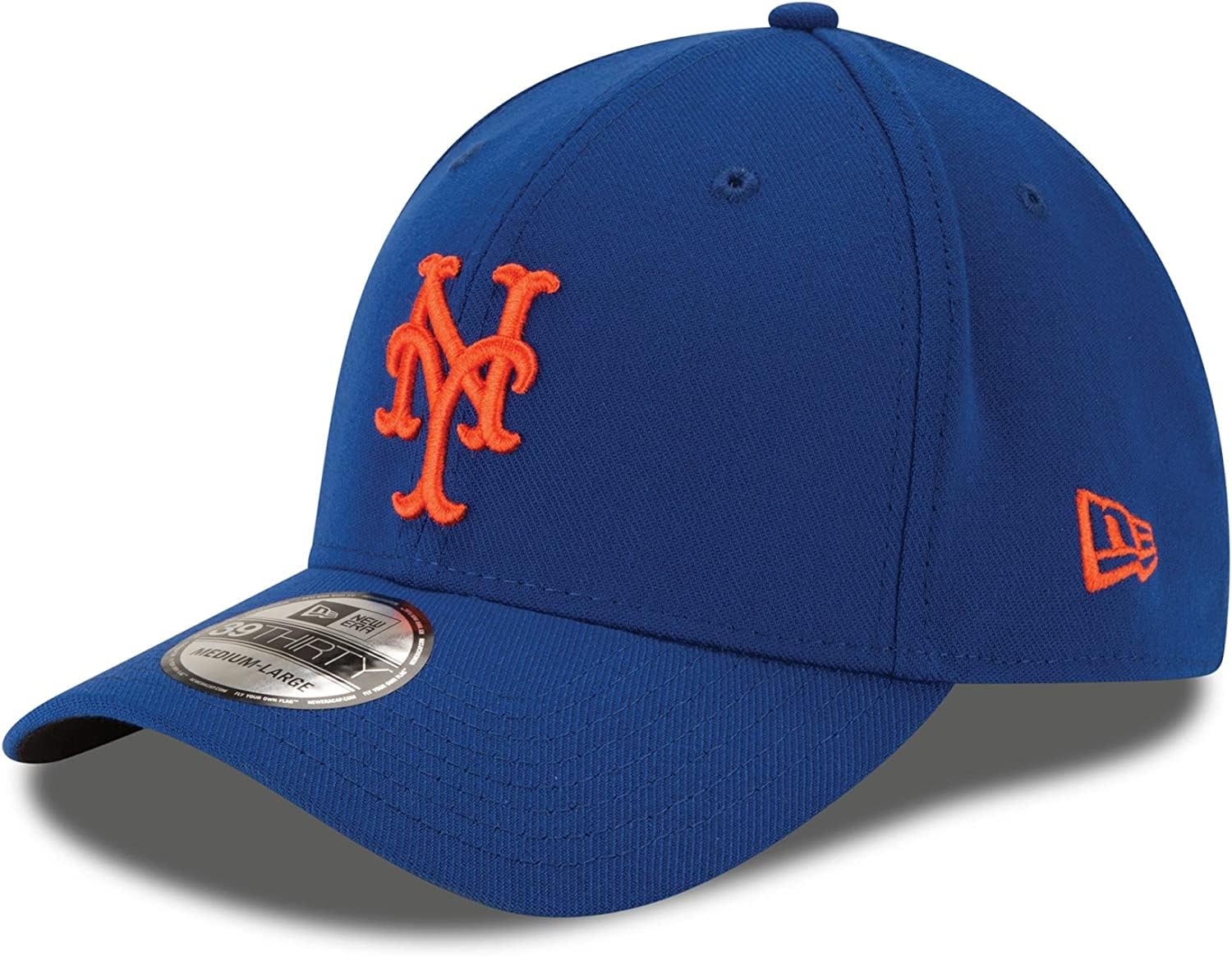 New Era Unisex New York Mets Mlb Team Classic 39Thirty Stretch Flex Fit Hat Cap, S/M