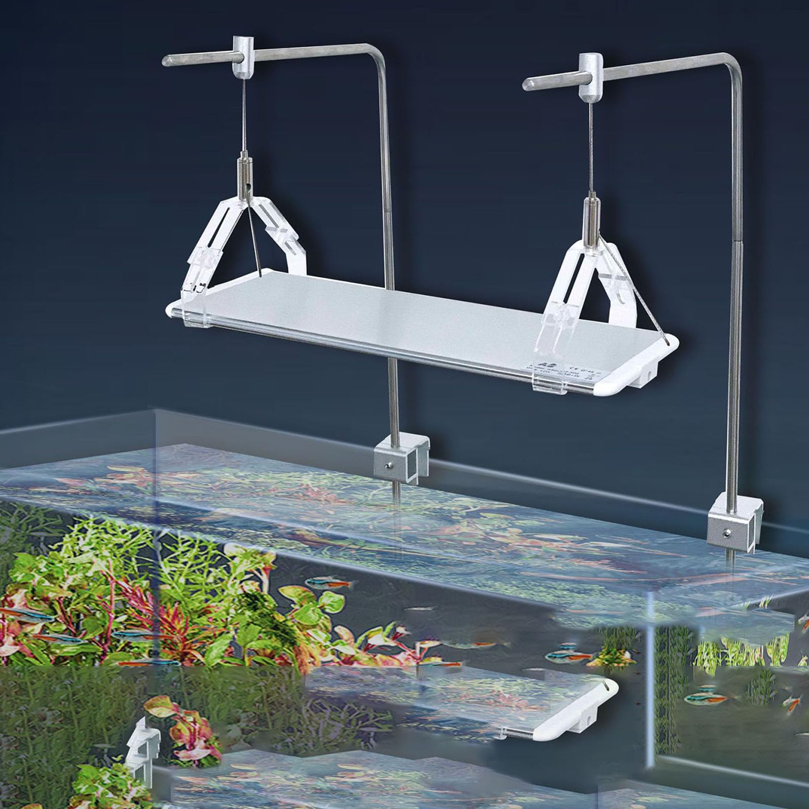 Supporti regolabili di illuminazione dei carri armati di pesce delle leghe di alluminio del supporto leggero degli acquari per il LED fluorescente