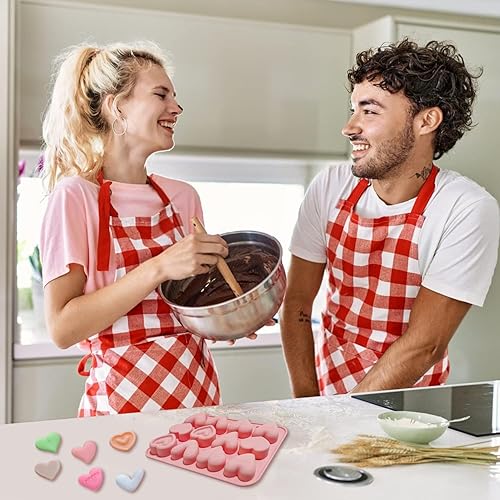 Miniatura 4 de leesgel Moldes de silicona de corazón de San Valentín moldes de galletas de fondant de chocolate para el día de San Valentín decoración de