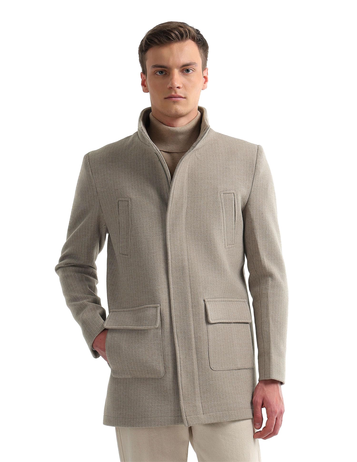 arrow sports Arrow Sport Men's Packable Hood Textured Trench Coat-picture-28