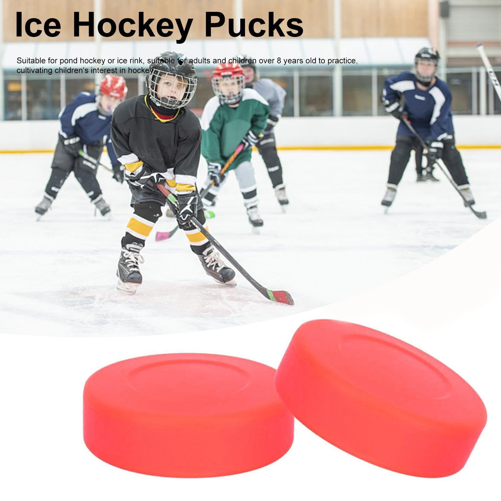 Lot de 4 palets de hockey sur glace - 6,9 x 1,8 cm - En PVC et caoutchouc - Pour entraînement professionnel pour enfants et adultes - Équipement d'entraînement durable sur la rue et sur glace pour le