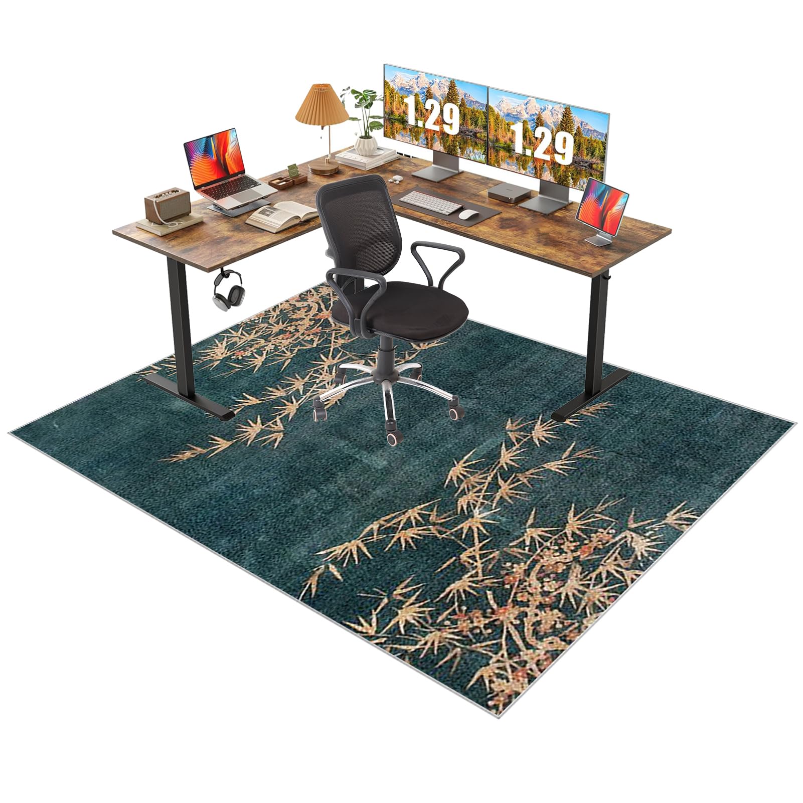 Tappetino per Sedia da Ufficio 100 x 120 cmTappeto Salvapavimento Antiscivolo, Tappeto Gaming Pavimento Tappeto per Sedia con Ruote, Tappeto Sedie da Scrivania per Pavimenti In Legno e Parquet