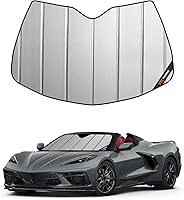 Vista 9 de Parasol de parabrisas para Chevy Corvette C7 2014-2019, reversible plateado/negro