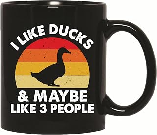 Gift for Ducks Lovers Humorous Cute Animal Design for 3 People 11oz 15oz Black Coffee Mug