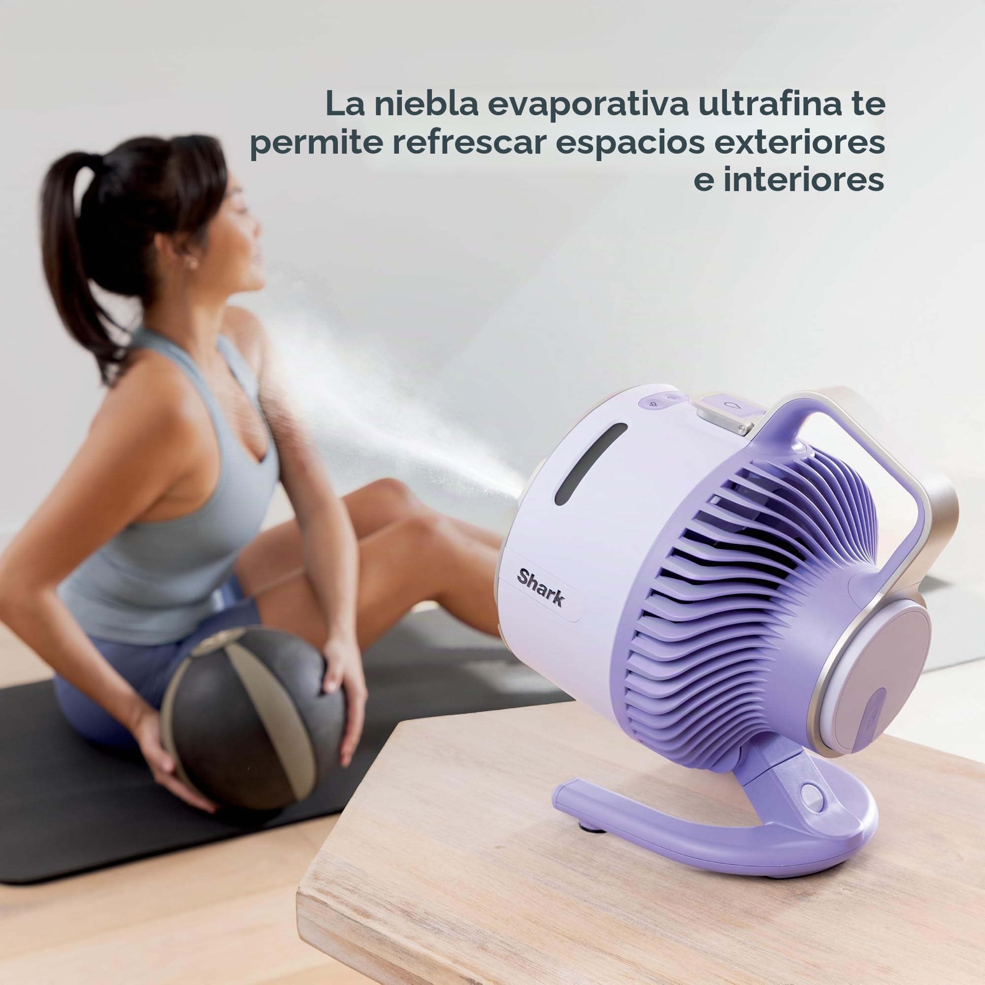 Shark FlexBreeze HydroGo, ultra potente, portátil, niebla para interiores y exteriores, rango de más de 70 pies, con cable e inalámbrico con hasta 12 horas de batería, 5 velocidades y nebulización