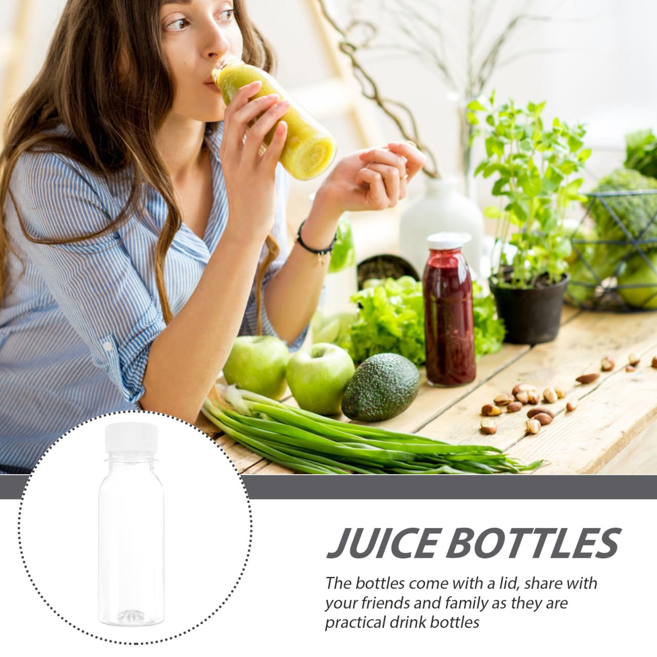 10 Bottiglie Vuote Da 250ml Con Tappo - Ideali Per Succhi, Frullati, Latte E Bevande Fatte In Casa - Foto 12