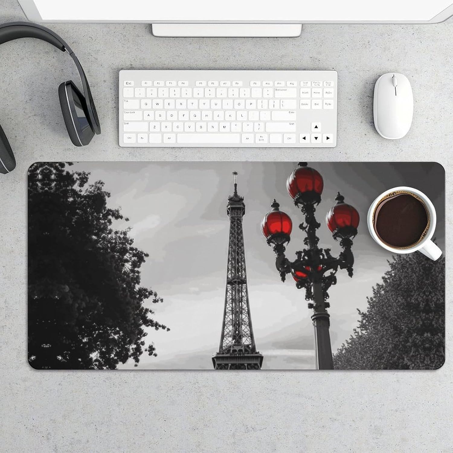 Eiffel Tower London Mouse Pad 24x12 in Large Computer Desk Mat image 5